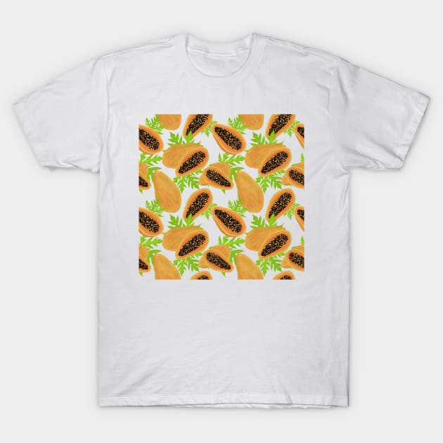 Papaya pattern T-Shirt by Juliana Costa